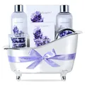 Wellness Set Frauen, 7-tlg, Lavendel Duft, Feuchtigkeitsspendend, Geschenk