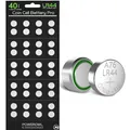 Batterien LR44 Knopfzelle 40 Stück Alkalisch 1,5V kompatibel Taschenrechner