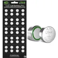 LR44 Knopfzellen Batterien 40 Stück Alkalisch 1,55V Powerowl Taschenrechner U...