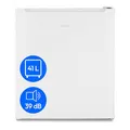 MEDION mini Kühlschrank mit Gefrierfach (klein, leise, 41L kleiner Kühlschrank für Büro Hotels Minibar Camping Gaming, Getränkekühlschrank, Speisen & Eis, Türanschlag wechselbar, MD37724) weiß