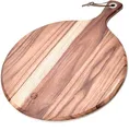 BF BILL.F SINCE 1983 Pizzateller Schneidbrett aus Holz,Schnittfestes Pizzabrett, Serviertablett,Pizza-Paddel Pizzaschaufel aus Holzteller Rund, Tablett für, Keksen, Kuchen, Brot,40x30x1,3 cm (12inch)