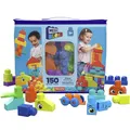 MEGA HHM96 - MEGA BLOKS Bausteinebeutel Deluxe, 150 große und farbenfrohe Bausteine mit einer Aufbewahrungstasche, Konstruktionsspielzeug, Spielzeug-Geschenkset für Kinder ab 1 Jahr