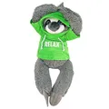 BEMIRO Faultier Kuscheltier mit Kapuze - grün Relax - ca. 60 cm, mit Pulli, Kletthände zum anhängen, Plüschtier mit Hoodie