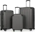 HAUPTSTADTKOFFER - Spree - Kofferset 3tlg Hartschalenkoffer Reisekoffer mit Erweiterung Trolley-Set, TSA, 4 Rollen, S M & L,Graphit