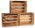 CHICCIE Holzkiste Regale Geflammt 38x28x15cm - Kiste Box (3 St)