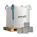 Granitpflaster Pflastersteine Großpflaster Granit Pflaster Stein Garten Rasenkante Naturstein Gespalten Grau 15/17cm 1.000kg BigBag / 1 Palette