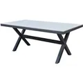 osoltus Gartentisch X Leg Aluminium Kunststoffholz 180 x 90 cm Ash Grey
