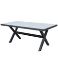 osoltus  Gartentisch X Leg Aluminium Kunststoffholz 180 x 90cm ash grey