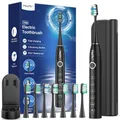 Elektrische Zahnbürste, Schallzahnbürste für Erwachsene und Kinder Electric Toothbrush mit 8 Bürstenköpfen (3 Typen) und Timer, 5 Putzmodi, Reiseetui, 120 Tagen Akkulaufzeit, 50,000vpm