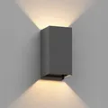 ledscom.de Wandleuchte CUBEL für außen, IP65, Up & Downlight, anthrazit matt, rechteckig, 1x G9 max. 10W