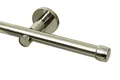 GARDINEUM Gardinenstange Ø 20 mm "Cap", Längen von 60 cm bis 400 cm möglich, modern, 1-Lauf, edelstahl-optik (ohne Ringe), 150 cm