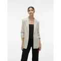 Vero Moda Longblazer VMFRIDA LS REGULAR BLAZER NOOS ohne Verschluss und mit gerafften 3/4 Arm beige L (40)