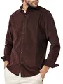 Indicode Herren Ryan Kordhemd aus Baumwolle | Herrenhemd Kord Cord Freizeithemd Dk Brown, XXL