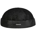 Stetson Pigskin Dockermütze Herren - In der EU gefertigt - Aus 100% Leder - Mit Baumwollfutter - Größenverstellbar durch Klettverschluss - Biker-Mütze - Docker Herbst/Winter schwarz S (54-55 cm)
