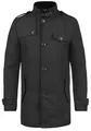 Indicode Brandan Herren Winter Mantel Wollmantel lange Winterjacke mit Stehkragen, Größe:L, Farbe:Black (999)