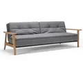 INNOVATION LIVING Schlafsofa Dublexo Frej Eiche Stoff Grau Charcoal