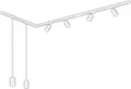 Briloner Rail Schienensystem, Komplettset, 4x GU10 Spots, 2x GU10 Pendel, Schwenkbar, L-Form, Weiß, 2,25 m