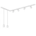 BRILONER - Schienensystem Rail Komplettset, 4x GU10 Spots schwenkbar, 2x GU10 Pendel, L-Form, Lichtschienensystem Decke, Strahler Schiene, Deckenlampe, Deckenleuchte, Spotlight, 2,25m, Weiß