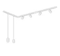 Briloner Leuchten LED Deckenleuchte 8014066B, LED wechselbar, 2700K - Extra-Warmweiß, Schienensystem Rail 2,25 m Weiß max. 9W Decke Wohnzimmer Büro Küche
