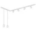 Rail Schienensystem Komplettset 4x GU10 Spots 2x Pendel L-Form Weiß 2,25m