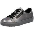 Rieker Sneaker mit Memosoft-Innensohle, Freizeitschuh, Halbschuh, Schnürschuh silberfarben 40 EU