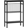 HOMCOM Beistelltisch Spanplatte Stahl 43L x 18B x 62,5H cm Schwarz