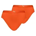 Puma 2P Women High Waist Brazilian Briefs Orange Polyamid Small Damen
