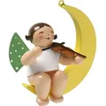 Wendt & Kühn Weihnachtsfigur Engel mit Geige im Mond 650/80/2 bunt|gelb
