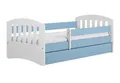 Kids Collective Kinderbett 80x160 & 80x180 cm mit Matratze Rausfallschutz Lattenrost & Schublade, 80x180 cm in blau, Mädchen Jungenbett Jugendbett
