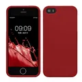 kwmobile Hülle kompatibel mit Apple iPhone SE (1.Gen 2016) / iPhone 5 / iPhone 5S Hülle - weiches TPU Silikon Case - Cover geeignet für kabelloses Laden - Dunkelrot