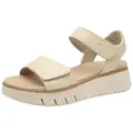 Tamaris WIDE FIT MultiAdjustable, comfortFit aus Leder Sandale comfortFit beige|braun 40 EU