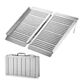 Wiltec Rollstuhlrampe faltbar 62 cm 270 kg, Mobile Auffahrschiene als Rollirampe, Aluminium Kofferrampe, Flachrampe klappbar