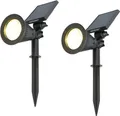 hoftronic Solar Gartenstrahler 2x 2W 3000K 200lm IP65 Schwarz