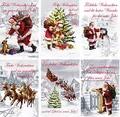 100 Weihnachtskarten mit Umschlag 22-0006, Glückwunsch-karten für Weihnachten, Weihnachtsgrußkarten mit 6 tollen Motiven und Neujahrsgrüßen