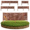 BOOGARDI Beeteinfassung Holz · 12 Größen · 1x Weidenzaun 10 cm hoch x 60 cm lang · Garten Steckzaun zur Beetumrandung · Rasenkanten zur Beetbegrenzung aus Weide