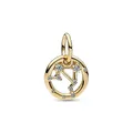 PANDORA Moments Sternzeichen Waage Charm-Anhänger aus Sterling Silber mit 14 Karat vergoldeter Metalllegierung, Zirkonia, Kompatibel Moments Armbänder, 762712C01