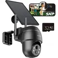 COOAU 5MP Solar Überwachungskamera Außen Akku mit PTZ, WLAN IP Kamera Outdoor Kabellose mit PIR-Sensor, Farbnachtsicht, Alexa, 2-Wege-Audio, 32 SD