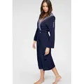 KangaROOS Dalia, ideal für Sauna & Spa, Standardlänge & Überlänge, Langform, Leichtfrottier, Kapuze, Gürtel, Uni-Farben mit Streifen, Taschen, leicht, XS-3XL, auch in extra lang blau S | 120 cm