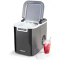 AREBOS Eiswürfelmaschine 12kg 24h 8 Eiswürfel in 10 Min 2,2 Tank selbstreinigend leise inkl. Schaufel schwarz - Silber