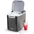 Arebos Eiswürfelmaschine | Selbstreinigend & Leise | 2 Eiswürfel-Größen | Große Eiswürfel | 12 kg/24 h | 2,2 L Wassertank | Eiswürfelbereiter | Ice Cube Maker | Schwarz