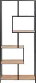 ACTONA GROUP Bücherregal, Metallgestell, modernes Design, 5 Einlegeböden, asymmetrische Details