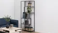 Bücherregal Seaford schwarz 6 Ablagen Wildeiche puristisches Design