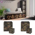 Raumteiler Würfelregal Standregal Ludus Schwarz Faltbox Wohnzimmer 36x145 Vicco
