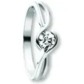 Goldring ONE ELEMENT "Zirkonia Ring aus 333 Weißgold Zirkonia Ring aus 333 Weißgold" Gr. 56, silber, Fingerringe, Damen, 56,mit Zirkonia, Weißgold 333-Gold, Weißgold 333, Gold, perfekt als Geschenk zum Jahrestag oder Geburtstag
