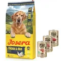 JOSERA Medi/Maxi Huhn & Reis 12,5 kg + Wild Farm Pate MIX 3x400g