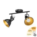 Deckenleuchte RISI E14 zweiflammig schwarz-gold Metall inkl. LED Lampen 3-Stufen