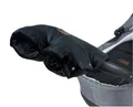 Handmuff für Kinderwagen Große Muff Handwärmer mit Kunstfell Handschuhe für Buggy Kinderwagenmuff (MD3 Schwarz)