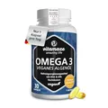 Omega 3 vegan & hochdosiert: 375 mg DHA & 125 mg EPA in nur 1 Kapsel, 1080 mg hochwertiges Algenöl für 1 Monat, höchste Bioverfügbarkeit