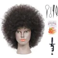 AfroMannequinKopf aus 100% Echthaar, FriseurTrainingskopf für Kosmetologie, P...