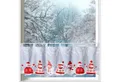heimtexland Scheibengardine Weihnachten Deko Gardine Bistro Weihnachtsgardine (1 St), Schlaufen, blickdicht, Satin, 45x120 cm I Stickerei Bordüre rot I Fensterdeko Schneemann